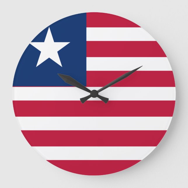 Liberia-Flagge Große Wanduhr (Vorderseite)