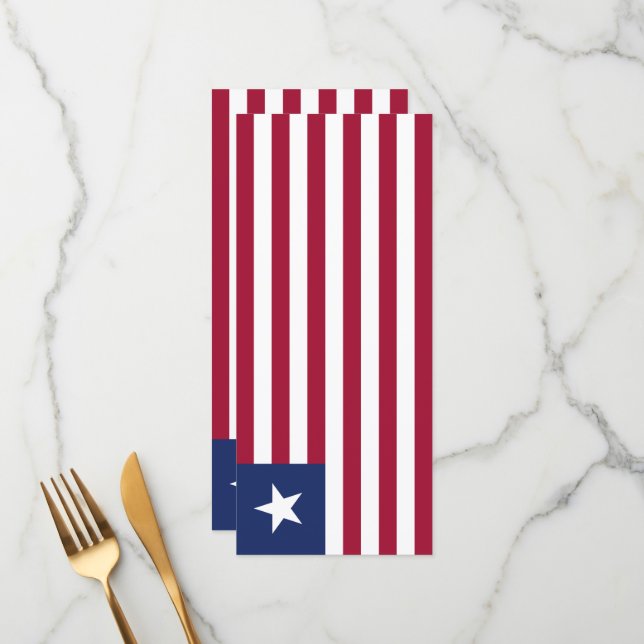 Liberia-Flagge Menükarte (Vorderseite/Rückseite Beispiel)