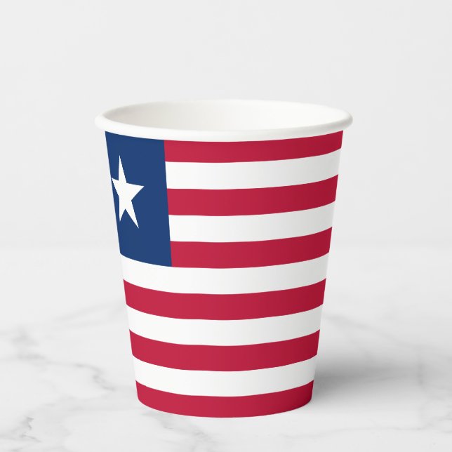 Liberia-Flagge Pappbecher (Vorderseite)
