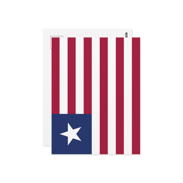 Liberia-Flagge Postkarte (Vorderseite/Rückseite Beispiel)