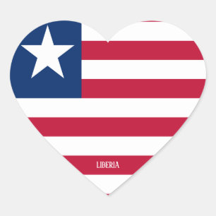 Liberia-Flagge Prächtig Patriotisch Herz-Aufkleber