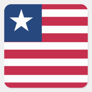 Liberia-Flagge Quadratischer Aufkleber