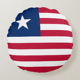 Liberia-Flagge Rundes Kissen