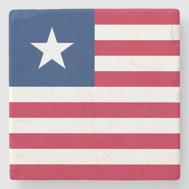Liberia-Flagge Steinuntersetzer (Vorderseite)