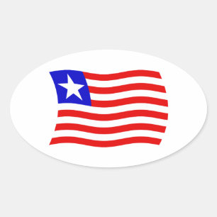 Liberia-Flaggen-Aufkleber Ovaler Aufkleber