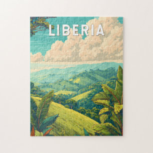 Liberia Illustration Reise Kunst Vintage Puzzle
