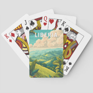 Liberia Illustration Reise Kunst Vintage Spielkarten