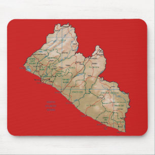 Liberia-Karte Mousepad