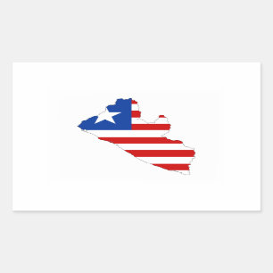 Liberia-Landesflaggekarten-Formsymbol Rechteckiger Aufkleber