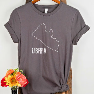 Liberia Landkarte Liberianische Grenze T-Shirt