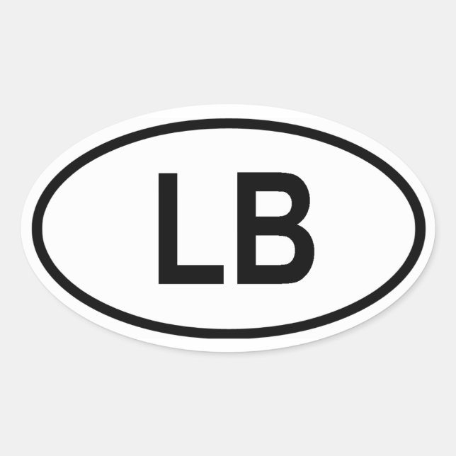 Liberia "LB" Ovaler Aufkleber (Vorderseite)