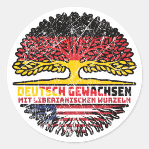 Liberia Liberianisch Deutsch Deutschland Baum Runder Aufkleber