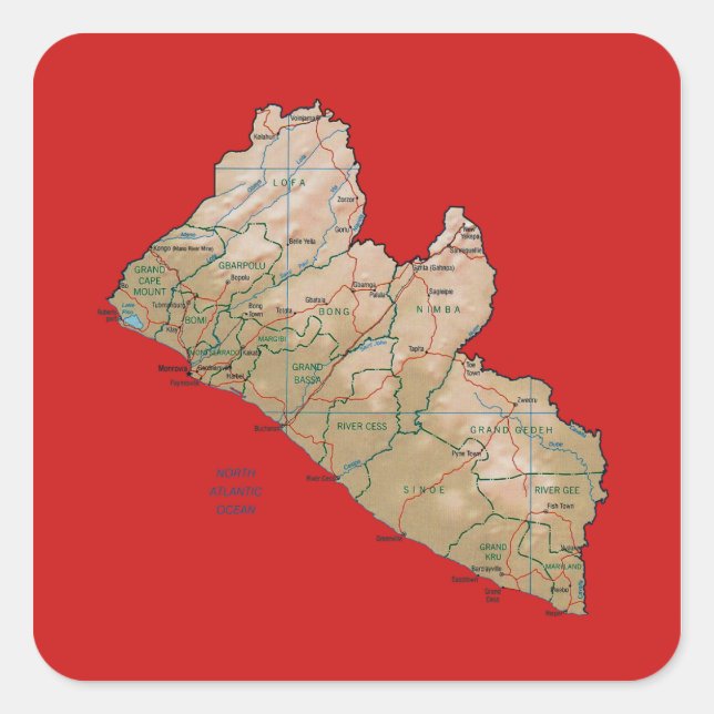 Liberia Map Sticker (Vorderseite)