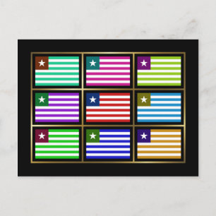Liberia Multihue Flags Postkarte