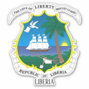 Liberia National Coat of Arms Patriotic Aufkleber