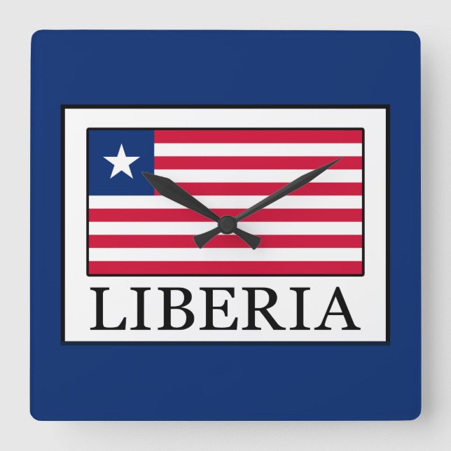 Liberia Quadratische Wanduhr (Vorderseite)