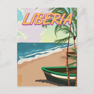Liberia Retro-Reiseplakat Feiertagspostkarte