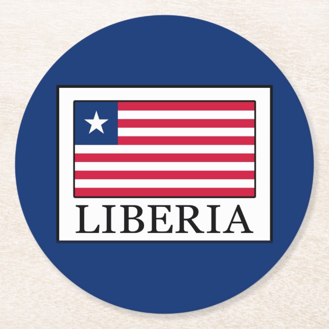 Liberia Runder Pappuntersetzer (Vorderseite)
