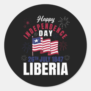 Liberia Unabhängigkeitstag Liberia Liberia Flag Runder Aufkleber