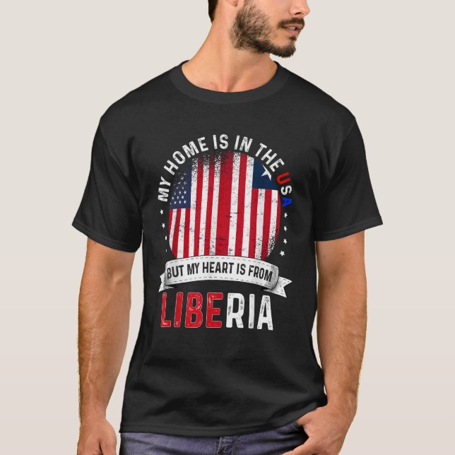 Liberian American Patriot Heart is from Liberia Fl T-Shirt (Vorderseite)