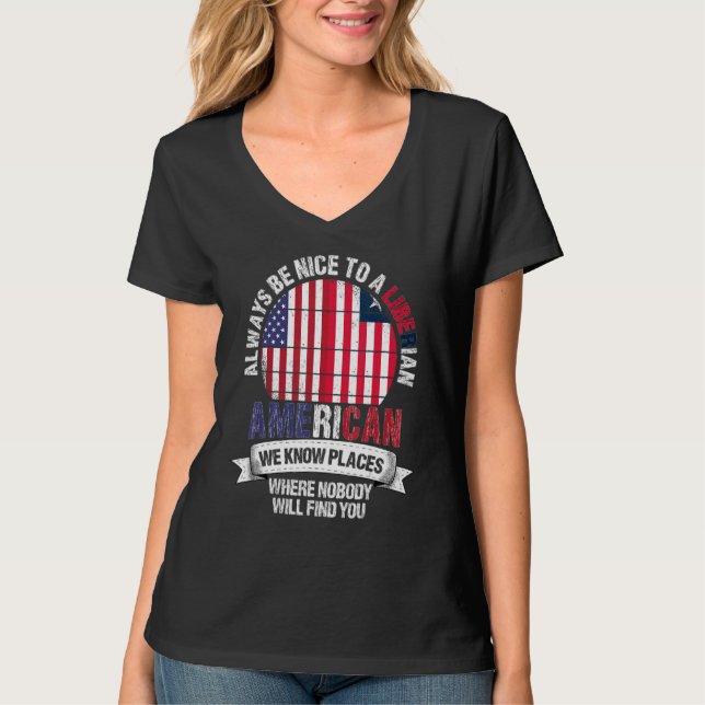 Liberian American Wir kennen Orte, an denen Countr T-Shirt (Vorderseite)