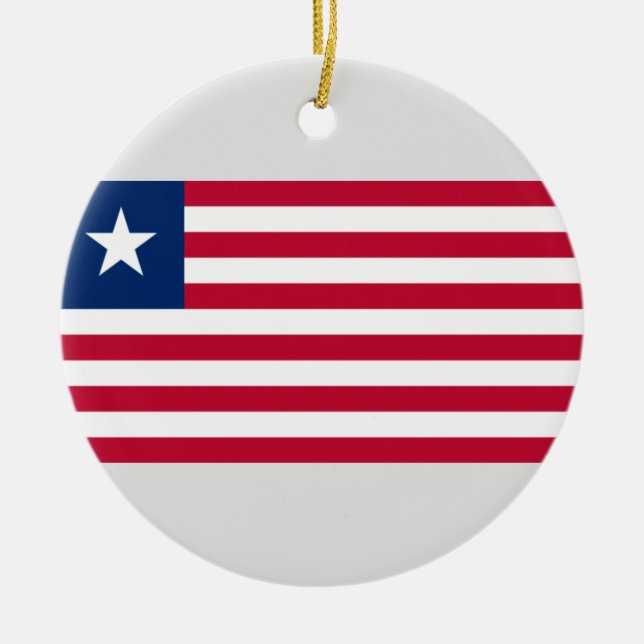 Liberianische Flagge (Liberia) Keramik Ornament (Vorne)