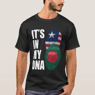 Liberianische und bangladeschische DNA-Erbeflagge T-Shirt