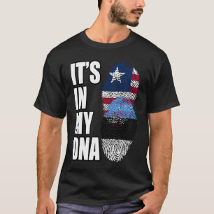 Liberianische und estnische DNA-Erbeflagge mischen T-Shirt