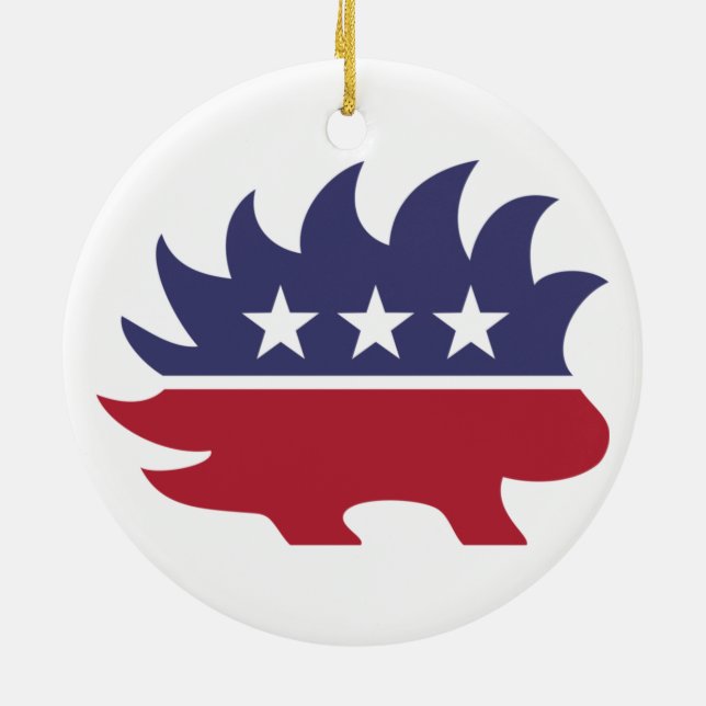 Libertarian Party Porcupine Symbol Keramik Ornament (Hinten)