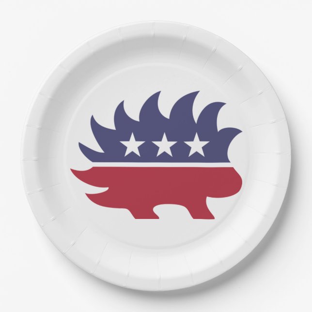 Libertarian Party Porcupine Symbol Pappteller (Vorderseite)