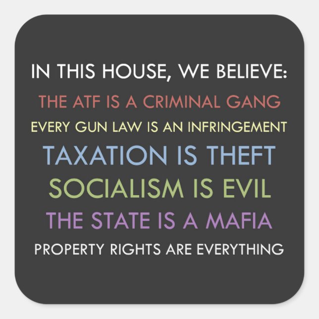 Libertarian Wir glauben, Sticker (Vorderseite)