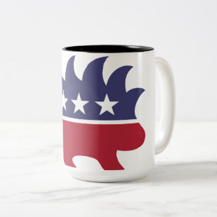 Libertarisches Party Wahlporcupine Zweifarbige Tasse