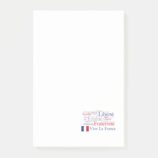 Liberté - Egalité - Fraternité: Französische Post-it Klebezettel (Vorderseite)