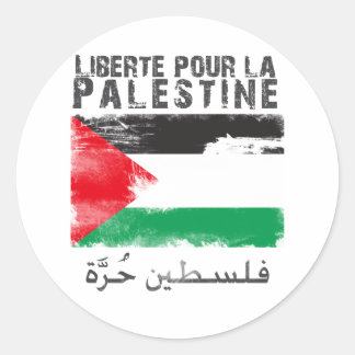 Liberté pour la Palestine (filistin hurra) Runder Aufkleber