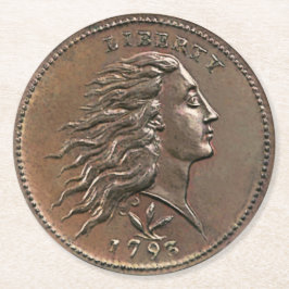 Liberty 1793 U.S. Penny Round Paper Untersetzer