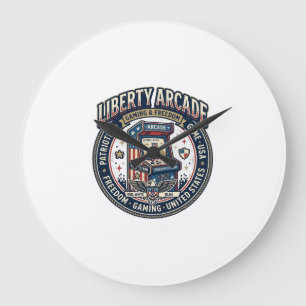 Liberty Arcade Patriotischer Patriotischer Arcade- Große Wanduhr