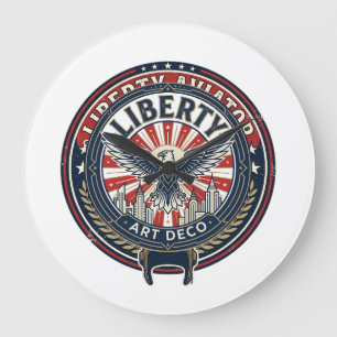 Liberty Aviator Patriotisch Patriotische Luftfahrt Große Wanduhr