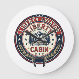 Liberty Aviator Patriotisch Patriotische Luftfahrt Große Wanduhr
