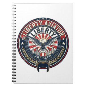Liberty Aviator Patriotisch Patriotische Luftfahrt Notizblock