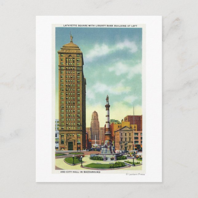Liberty Bank Bldg, Rathaus Postkarte (Vorderseite)