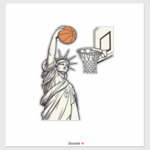 Liberty Basketball Dunk Vintage Gravur Design_1 Aufkleber