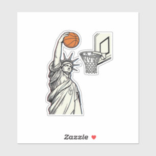 Liberty Basketball Dunk Vintage Gravur Design_1 Aufkleber