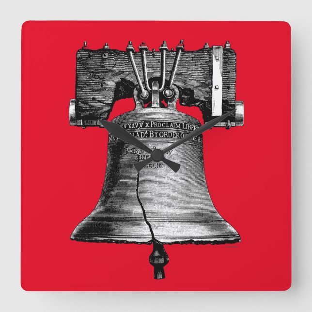 Liberty Bell, 19. Jahrhundert Quadratische Wanduhr (Vorderseite)