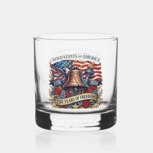 Liberty Bell & Adler-Emblem Whiskyglas