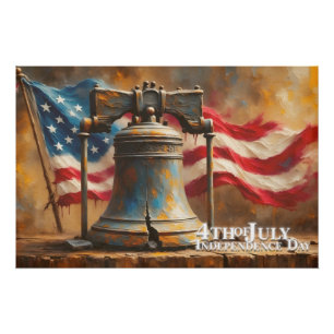 Liberty Bell Kunst für die Feier zum 4. Juli Poster