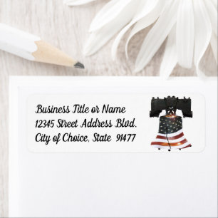 Liberty Bell mit amerikanischer Flagge