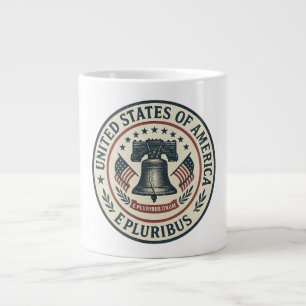 Liberty Bell Siegel — Vintag "E Pluribus Unum" Jumbo-Tasse