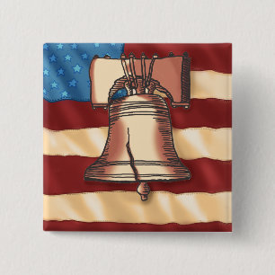 Liberty Bell Square Button
