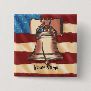Liberty Bell Square Button