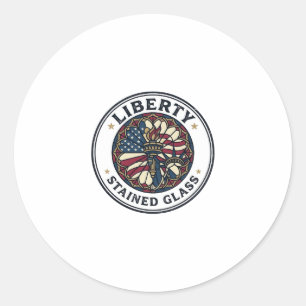 Liberty Bleiglas Patriotisch Patriotisch Bleiglas Runder Aufkleber